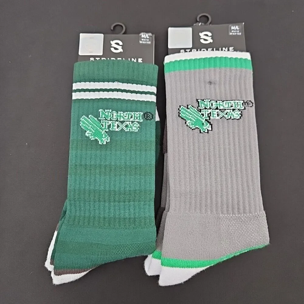 Lot‎ of 2 North Texas University Eagles NCAA Crew Socks Strideline M/L